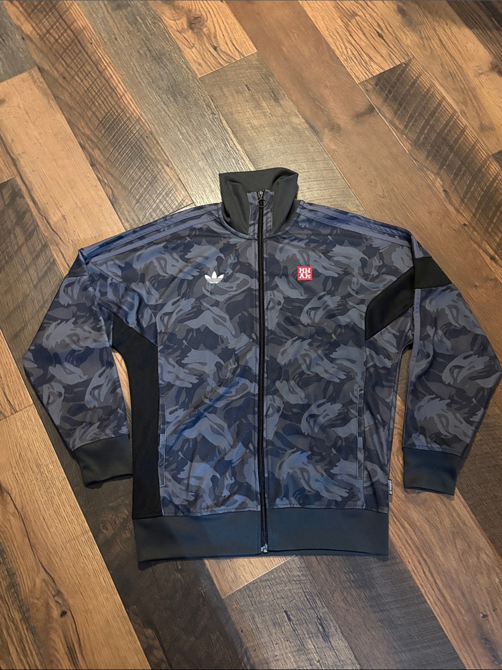 adidas Men’s Dark Blue Camo Lightweight Track Jacket